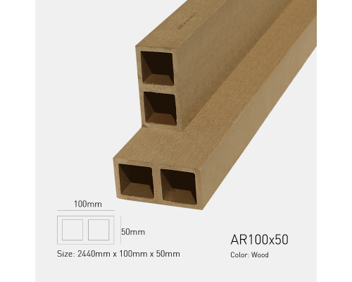 Gỗ nhựa ngoài trời AWood AR100x50 Wood - AR100x50 Wood