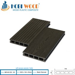 Sàn gỗ ngoài trời HOBI WOOD HB140 V23 - VG Black Charcoal