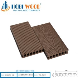 Sàn gỗ ngoài trời HOBI WOOD HB140T25-3D OKA Brown