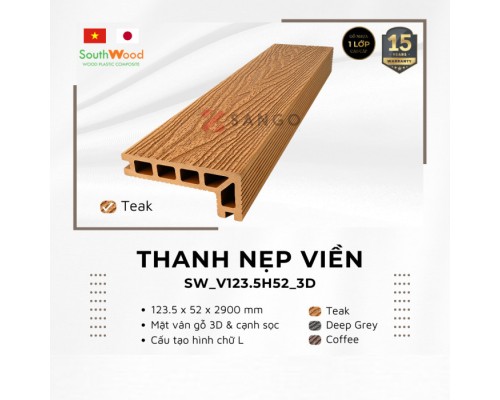 Thanh bo góc gỗ nhựa ngoài trời SouthWood SW_V123H52_3D Teak