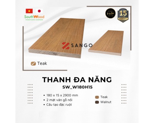 Thanh Đa Năng Gỗ Nhựa SouthWood W180H15 Teak