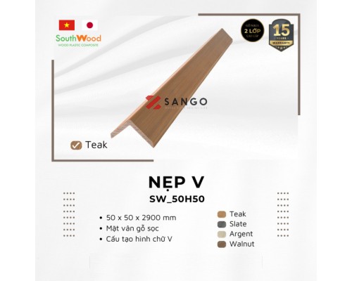 Thanh Nẹp V SouthWood  SW_V50H50 Teak