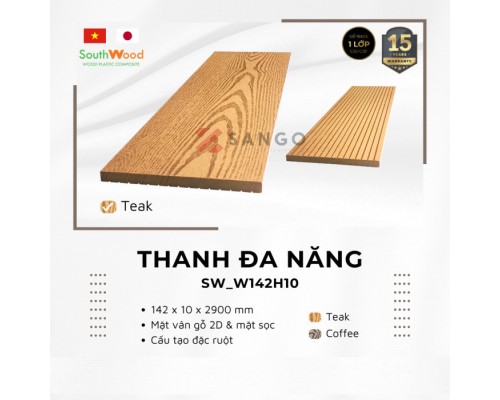 Thanh Đa Năng Gỗ Nhựa SouthWood SW_W142H10 Teak