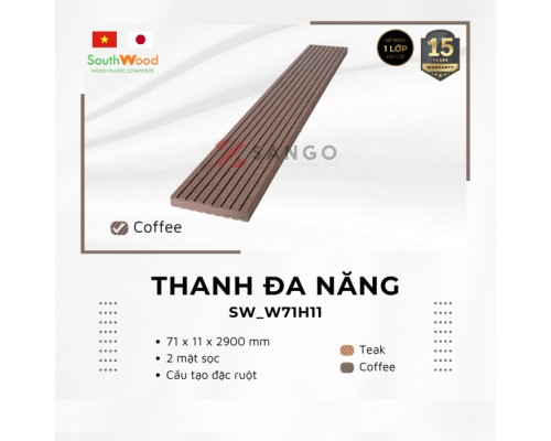 Thanh Đa Năng Gỗ Nhựa SouthWood SW_W71H11 Coffee