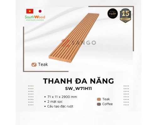 Thanh Đa Năng Gỗ Nhựa SouthWood SW_W71H11 Teak