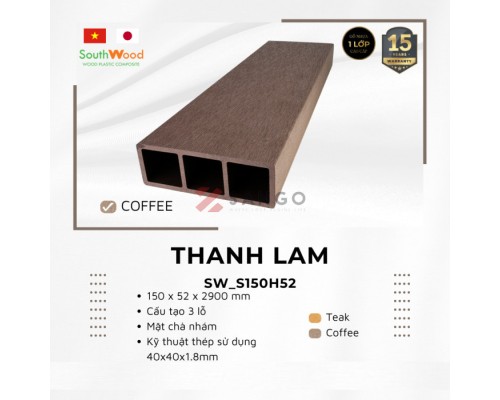 Thanh lam gỗ nhựa SouthWood SW_S150H52 Coffee