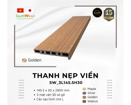 Thanh Nẹp Gỗ Nhựa SouthWood 3L145.5H30 Golden