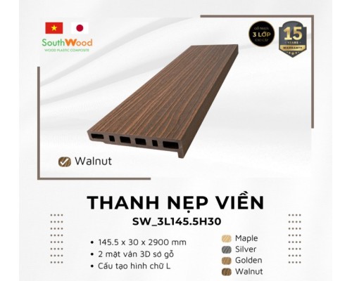 Thanh Nẹp Gỗ Nhựa SouthWood 3L145.5H30 Walnut