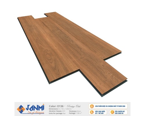Sàn gỗ Malaysia Janmi O136 - 8mm